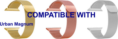 ACM WSM4M40GLRSGSL1696 Pack of 3 Sliding 44mm 49mm Watch Strap Magnetic for Urban Magnum Smartwatch Champagne Gold/Rose Gold Pink/Silver Smart Watch Strap(Mullti Color)