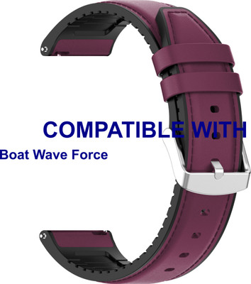 ACM Watch Strap Leather Silicone for Boat Wave Force Smartwatch Purple Smart Watch Strap(Purple)
