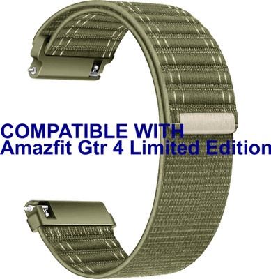 ACM WSM39A22KH3238 Watch Strap Nylon Soft 22mm for Amazfit Gtr 4 Limited Edition Smartwatch Belt Khakhi Smart Watch Strap(Green)