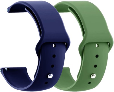 AOnes Pack of 2 Silicone Belt Watch Strap for Pebble Mega Smart Watch Strap(Blue, Green)