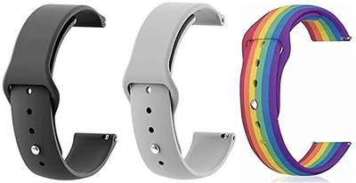 Like Star 22mm High Quality Soft Silicone Strap For Compatible Only All 22MM Smart Watches Smart Watch Strap(Black, Grey, Mullti Color)