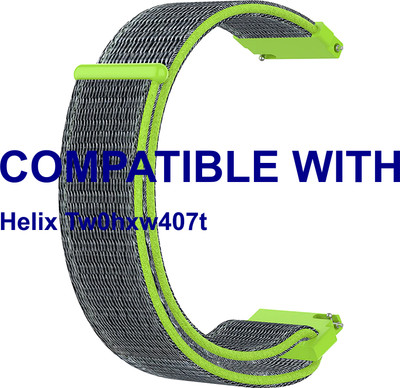 ACM WSM3V22GR3893 Watch Strap Nylon Loop Belt 22mm for New Helix Tw0hxw407t Smartwatch Green Smart Watch Strap(Green)