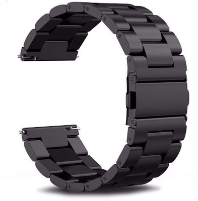 BLACK LOVIES 22 mm Metal Strap compatible with Amazzfit GTR 3/3PRO/2/2e/2 lite/PACE/STRATOS Smart Watch Strap(Black)