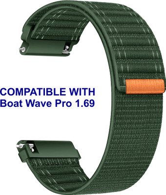 ACM WSM39A20GR2561 Watch Strap Nylon Soft 20mm for Boat Wave Pro 1.69 Smartwatch Green Smart Watch Strap(Green)