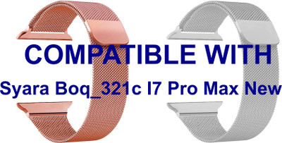 ACM WSM4M40RSGSL1159N3 Pack of 2 Sliding 44mm 49mm Watch Strap Magnetic for Syara Boq_321c I7 Pro Max New Smartwatch Rose Gold Pink/Silver Smart Watch Strap(Mullti Color)
