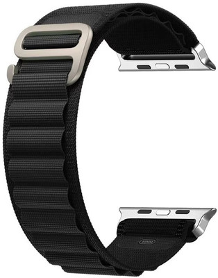 AOnes Alpine Nylon Loop Watch Strap Slide 42mm 44mm 45mm 46mm 49mm for Hammer Pulse Ace 2.0 Smart Watch Strap(Black)