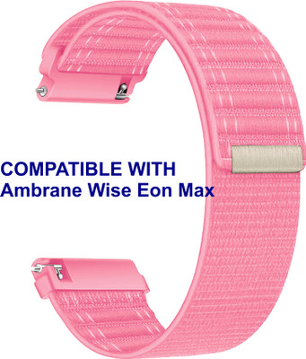 ACM WSM39A22PK3121 Watch Strap Nylon Soft 22mm for Ambrane Wise Eon Max Smartwatch Belt Pink Smart Watch Strap(Pink)