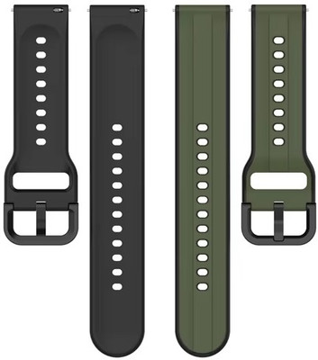 Colorcase BLT32B71-102-5-GRNBK Silicon Strap Compatible with Alt Lit Smart Watch Smart Watch Strap(Green, Black)