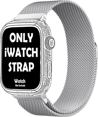 Coverskart Milanese Loop iWatch Ultra 49mm /45mm/44mm/42mm/ Series 8/7/6/5/4/3/SE Magnetic chain Band Smart Watch Strap(Silver)