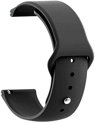 BLACK LOVIES 20 MM Soft Silicon Smartwatch Strap Compatible With No_ise fit Evolve / Evolve 2 Smart Watch Strap(Black)