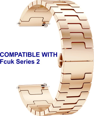 ACM WSM37Y20RSG1804 Watch Strap Metal Steel 20mm for Fcuk Series 2 Smartwatch Rose Gold Smart Watch Strap(Gold)