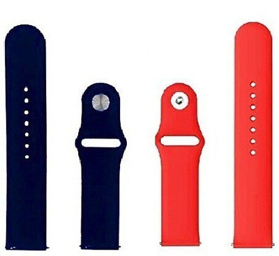 BLACK LOVIES 20 MM Soft Silicon Smartwatch Strap Compatible With BO_AT Wave Pro 47. Smart Watch Strap(Blue, Red)