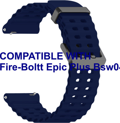 ACM WSM40B20DBL3020 Watch Strap Silicone Sports 20mm for Fire-Boltt Epic Plus Bsw045 Smartwatch Belt Dark Blue Smart Watch Strap(Blue)