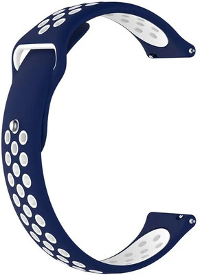 Melfo Dual Design Rubber Strap Compatible with Ambrane Wise Glaze+ Smart Watch Smart Watch Strap(Blue, White) Melfo Dual Design Rubber Strap Compatible with Ambrane Wise Glaze+ Smart Watch Smart Watch Strap(Blue, White)
