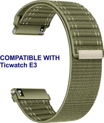 ACM WSM39A20KH2151 Watch Strap Nylon Soft 20mm for Ticwatch E3 Smartwatch Khakhi Smart Watch Strap(Green)