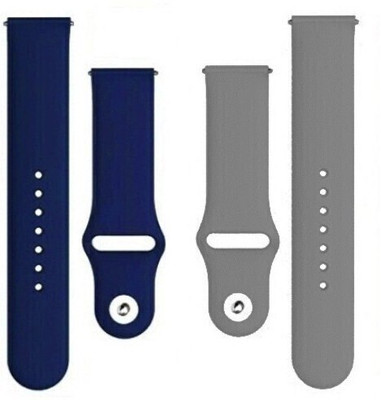 BLACK LOVIES 22 mm Soft Silicon Smartwatch Strap Compatible with , Fit. Core Smart Watch Strap(Blue, Grey)