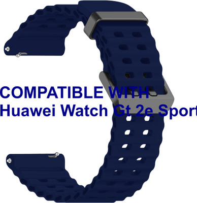 ACM WSM40B22DBL1124 Watch Strap Silicone Sports 22mm for Huawei Watch Gt 2e Sport 46mm Smartwatch Dark Blue Smart Watch Strap(Blue)