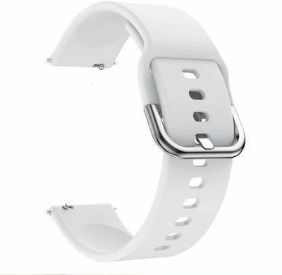 Big Wings 22mm Premium Metal Buckle Silicone Strap Compatible with NOISE COLORFIT ULTRA BUZZ, NOISE EXCEL / NOISE FIT VORTEX, NOISE FIT FUSION Smart Watch Strap(White)