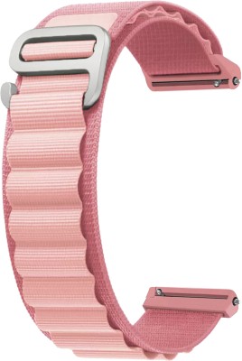 ACM Watch Strap Nylon Hook for Pebble Celia Smartwatch Belt Band Creame Pink Smart Watch Strap(Pink)