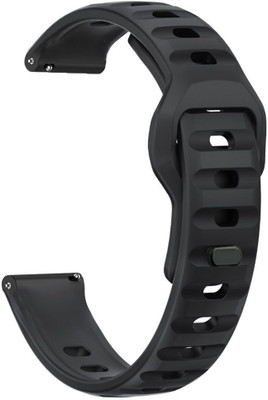 Colorcase Lining Silicon Strap 20mm Compatible with Maxima Max Pro X5 Smart Watch Smart Watch Strap(Black)