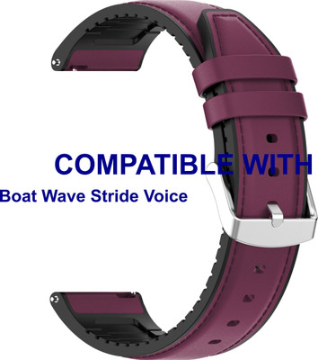 ACM Watch Strap Leather Silicone for Boat Wave Stride Voice Smartwatch Purple Smart Watch Strap(Purple)