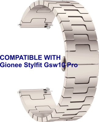 ACM WSM37Y20ST2808 Watch Strap Metal Steel 20mm for Gionee Stylfit Gsw10 Pro Smartwatch Starlight Smart Watch Strap(White)