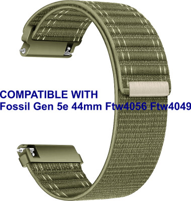 ACM WSM39A22KH1315 Watch Strap Nylon Soft 22mm for |Fossil Gen 5e 44mm Ftw4056 Ftw4049 Smartwatch Khakhi Smart Watch Strap(Green)