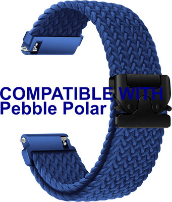 ACM Watch Strap Woven Braided Clipper for Pebble Polar Smartwatch Blue Smart Watch Strap(Blue)