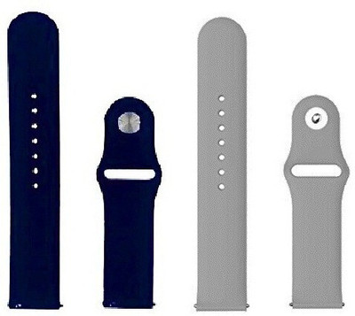 BLACK LOVIES 20 mm Silicon Smartwatch Band Straps Belt Smart Watch Strap(Blue, Grey)