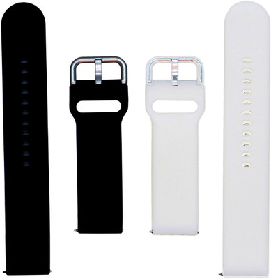 BLACK LOVIES 22 mm Smart watch strap compatible Smart Watch Strap(Black, White)