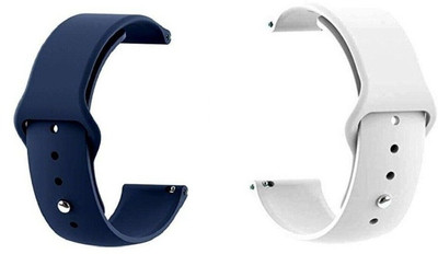 BLACK LOVIES 22MM SOFT SILICON BELT Smart Watch Strap(White, Blue)