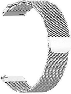BLACK LOVIES 22 mm Metal Magnetic Smartwatch Strap Compatible with Noice. Fit - Active. Smart Watch Strap(Silver)
