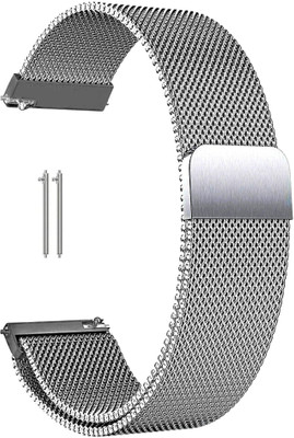 BLACK LOVIES 20 MM Metal Smartwat Smart Watch Strap(Silver)