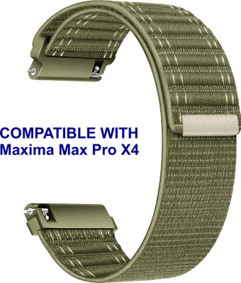 ACM WSM39A22KH1723 Watch Strap Nylon Soft 22mm for Maxima Max Pro X4 Smartwatch Khakhi Smart Watch Strap(Green)