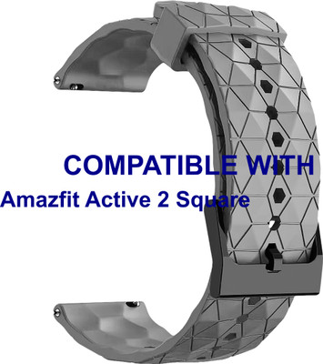 ACM WSM29Q20GY3909 Watch Strap Silicone Designer Belt 20mm for Amazfit Active 2 Square Smartwatch Grey Smart Watch Strap(Grey)