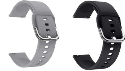 ATSK HUB Smart watch band strap belt 22mm for ladies/Mens smartwatch band Silicon Smart Watch Strap(Black, Grey)