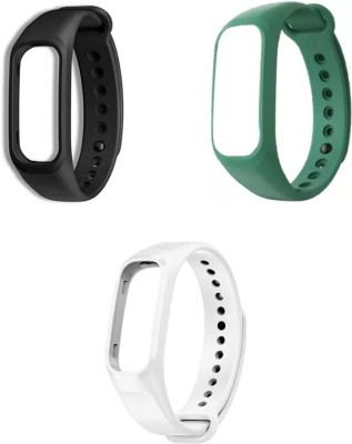 TECHNUV Pack of 3pcs silicone strap Oneplus and Oppo Band (Device not Included) Smart Band Strap(Black, Green, White)