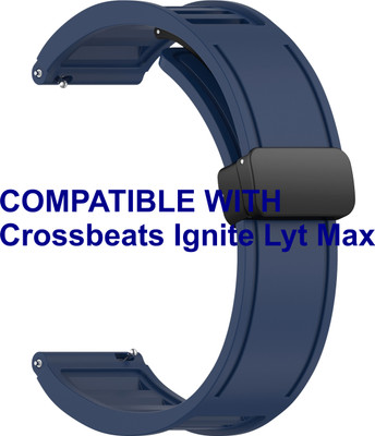 ACM WSM35W22DBL3035 Watch Strap Magnetic Clasp 22mm for Crossbeats Ignite Lyt Max Smartwatch Belt Dark Blue Smart Watch Strap(Blue)
