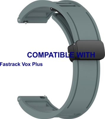 ACM WSM35W22CYG5006 Watch Strap Magnetic Clasp Belt 22mm for |Fastrack Vox Plus Smartwatch Cyan Grey Smart Watch Strap(Grey)