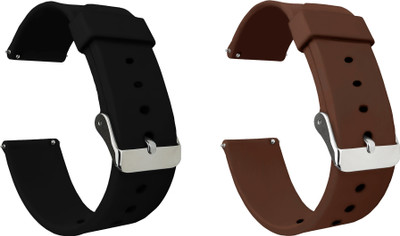 ACM Pack of 2 Watch Strap for V2a Cimo 1 Smartwatch (Black/Brown) Smart Watch Strap(Mullti Color)