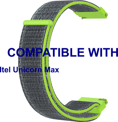 ACM WSM3V22GR3864 Watch Strap Nylon Loop 22mm for Itel Unicorn Max Smartwatch Green Smart Watch Strap(Green)