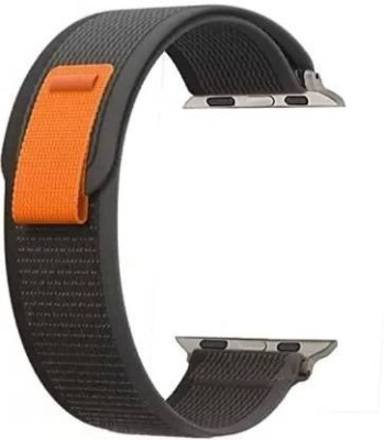 nice assoseries hub Trail Loop Bands/Straps Compatible with Watch 49mm 45mm 44mm 42mm, Adjustable Velcro Premium Strap for iWatch Ultra & Ultra 2 Series SE 8 7 6 5 4 3 2 1. (Trail Loop Strap, Watch NOT Included) Smart Watch Strap(Black, Orange)