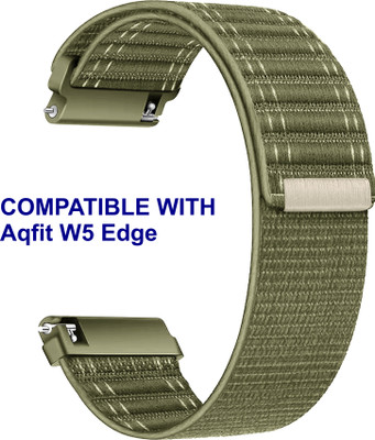 ACM WSM39A20KH2108 Watch Strap Nylon Soft 20mm for Aqfit W5 Edge Smartwatch Khakhi Smart Watch Strap(Green)
