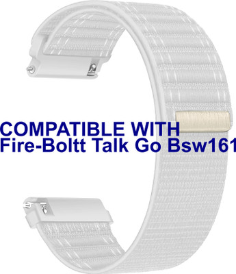 ACM Watch Strap Nylon Soft 22mm for Fire-Boltt Talk Go Bsw161 Smartwatch Belt White Smart Watch Strap(White)