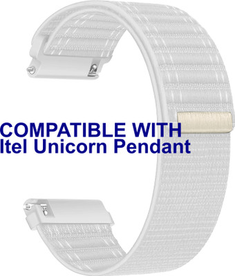 ACM Watch Strap Nylon Soft for Itel Unicorn Pendant Smartwatch White Smart Watch Strap(White)