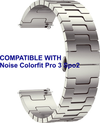 ACM WSM37Y22TT1721 Watch Strap Metal Steel 22mm for Noise Colorfit Pro 3 Spo2 Smartwatch Titanium Smart Watch Strap(Grey)