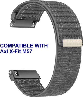 ACM WSM39A22GY2982 Watch Strap Nylon Soft 22mm for Axl X-Fit M57 Smartwatch Belt Grey Smart Watch Strap(Grey)