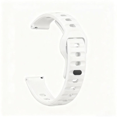 Colorcase Lining Silicon Strap 20mm Compatible with Zebronics Zeb-Fit 7220ch Smart Watch Smart Watch Strap(White)