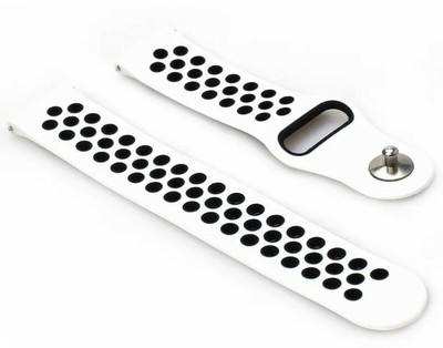 Melfo Dual Design Rubber Strap Compatible with Ambrane Wise Glaze+ Smart Watch Smart Watch Strap(White, Black) Melfo Dual Design Rubber Strap Compatible with Ambrane Wise Glaze+ Smart Watch Smart Watch Strap(White, Black)