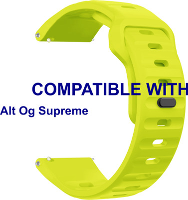 ACM WSM27O22GR5001 Watch Strap Sports Silicone Belt 22mm for Alt Og Supreme Smartwatch Fluorescent Green Smart Watch Strap(Green)